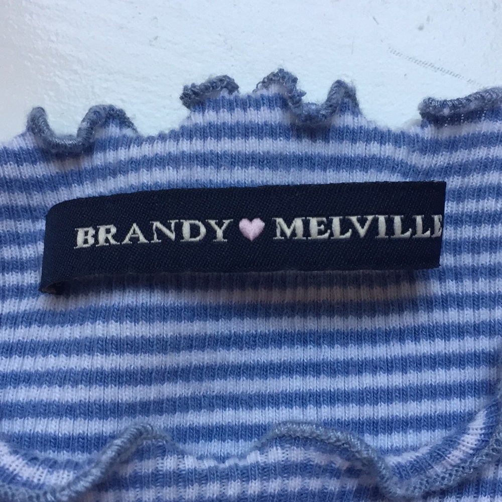 Brandy Melville blue and white striped tee
